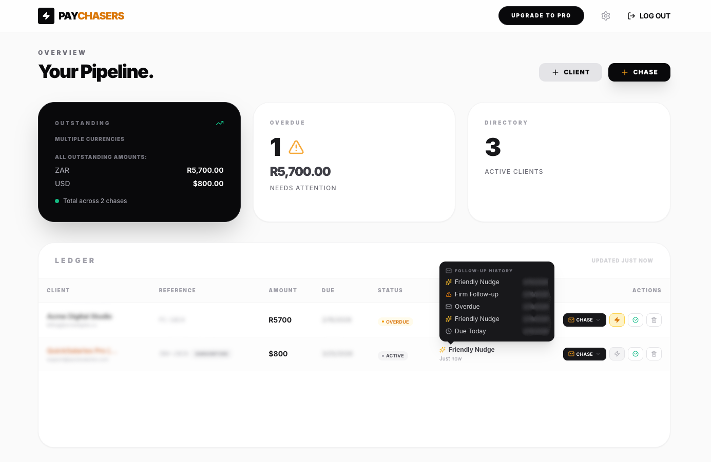 PayChasers Dashboard
